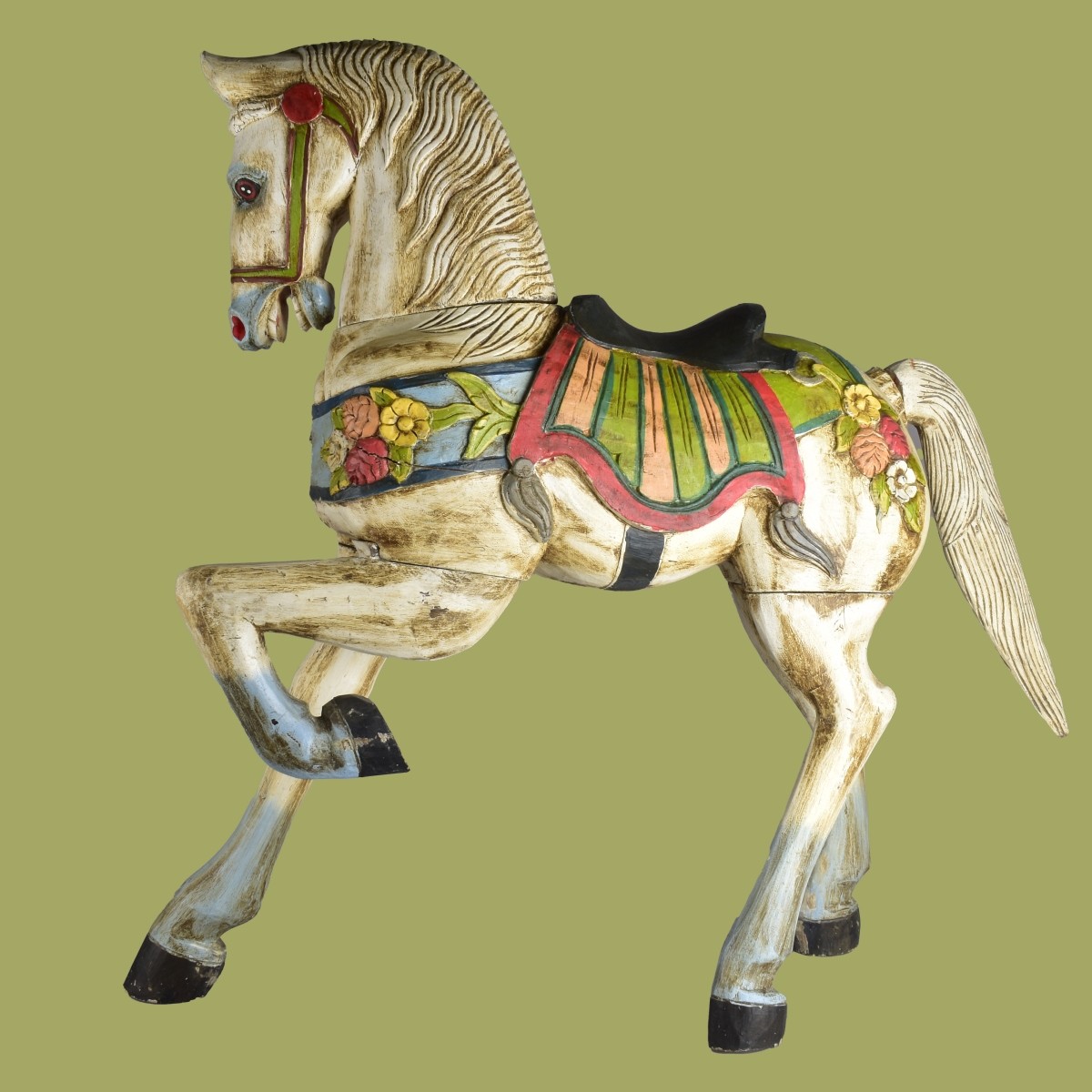 Vintage Carousel Carved Horse