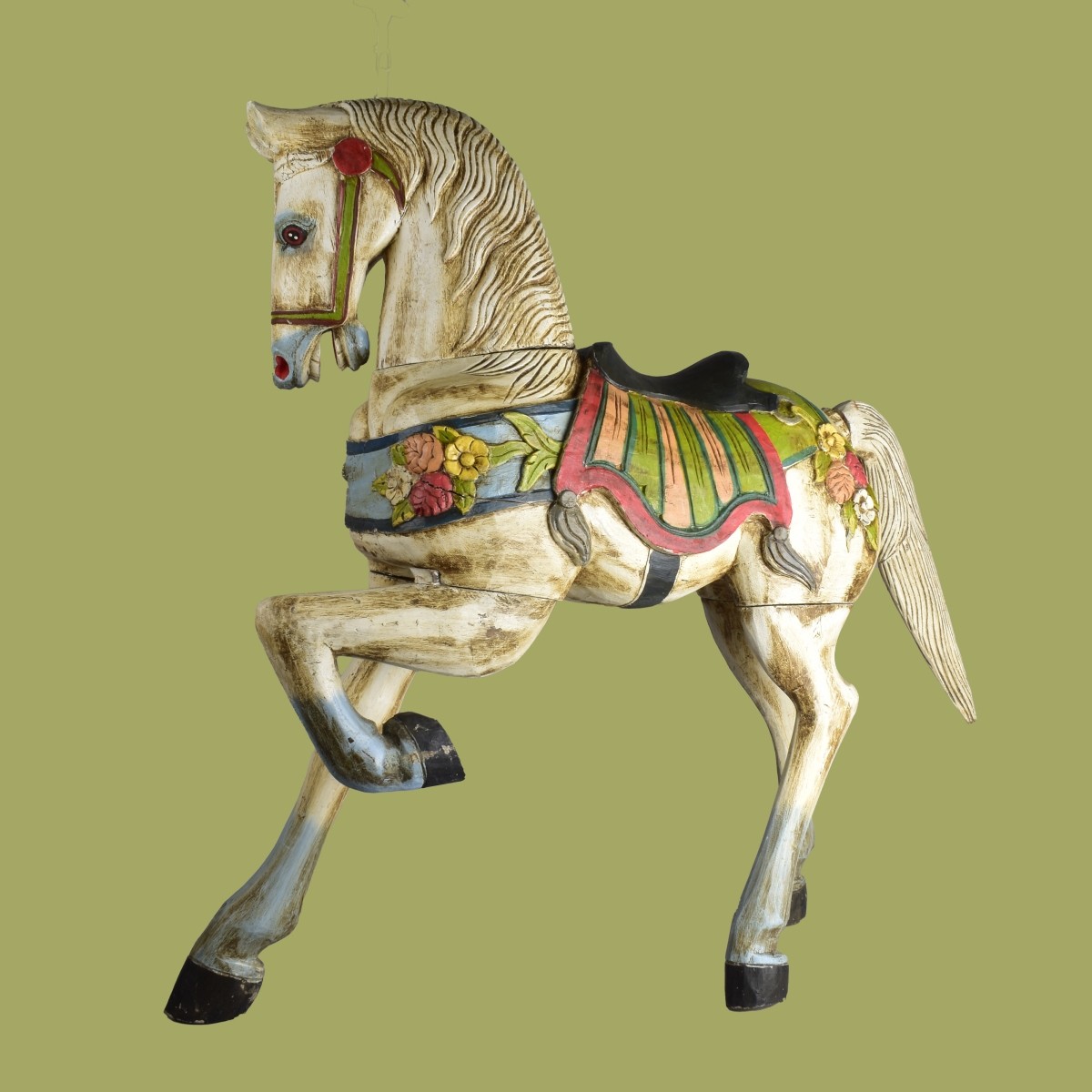 Vintage Carousel Carved Horse