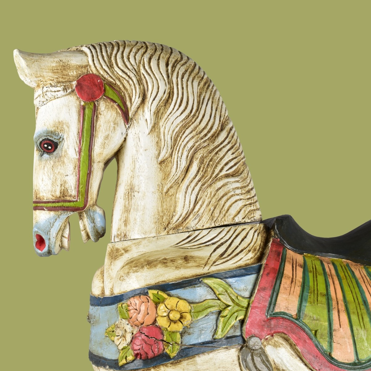 Vintage Carousel Carved Horse