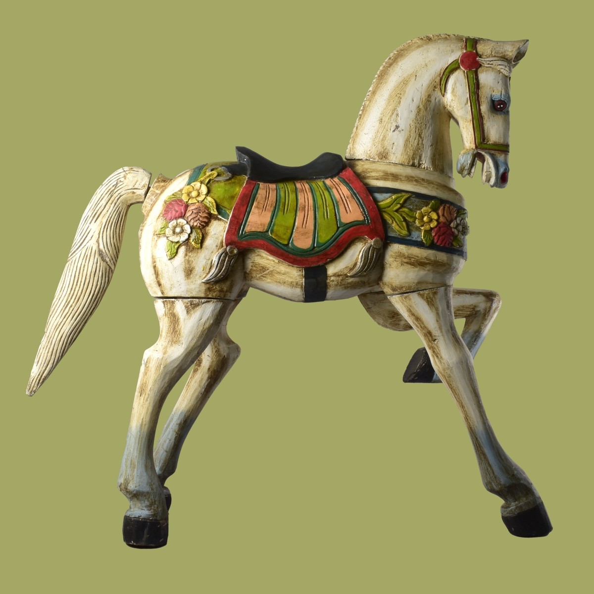 Vintage Carousel Carved Horse