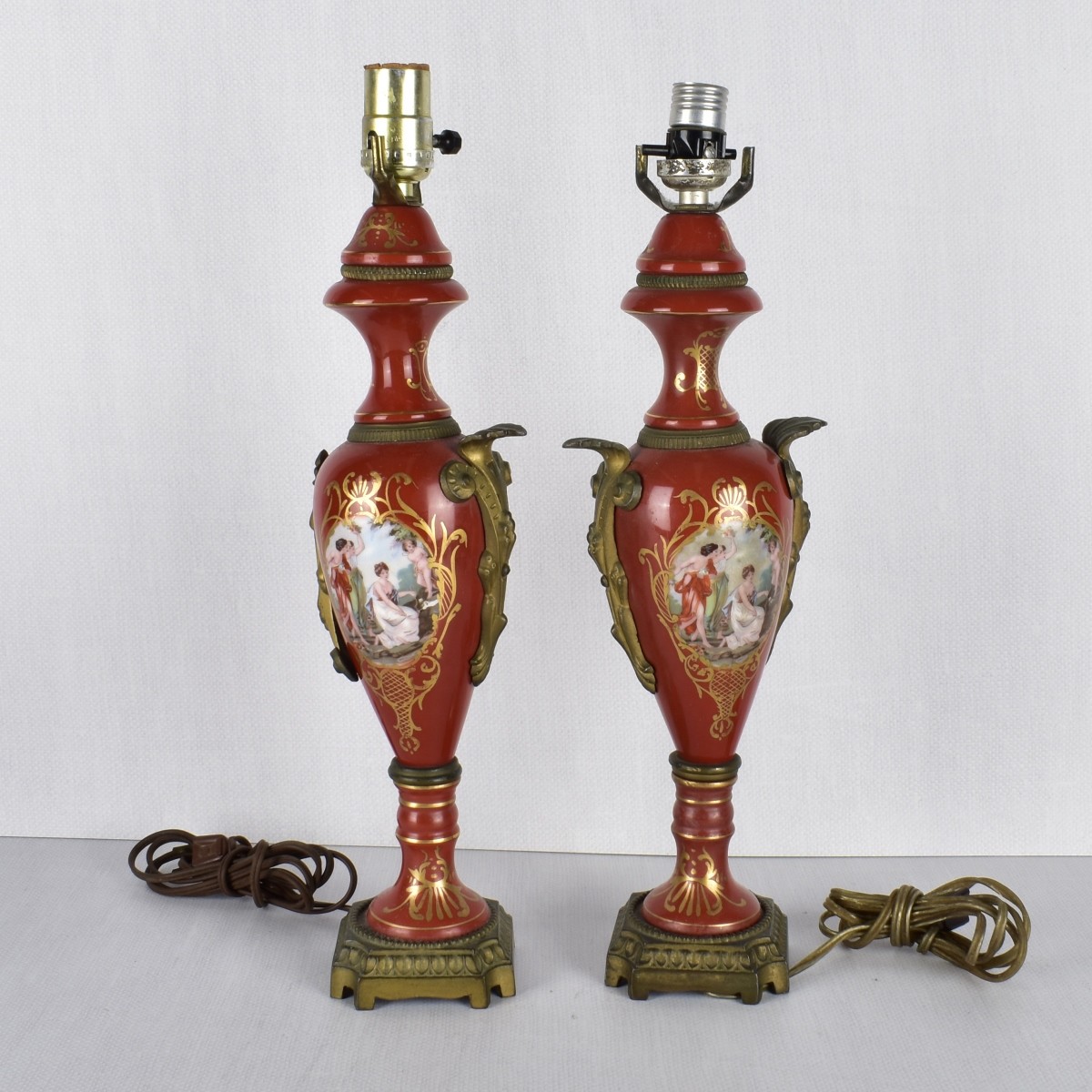 Pair Sevres Style Lamps