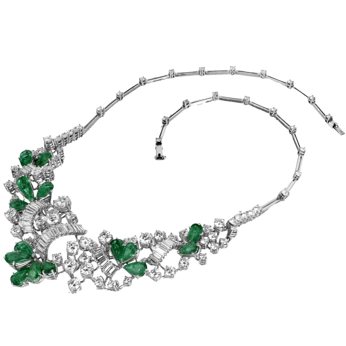 Diamond, Emerald and 18K Necklace