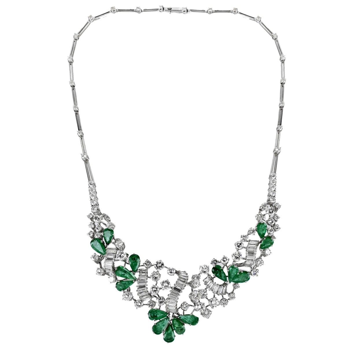 Diamond, Emerald and 18K Necklace