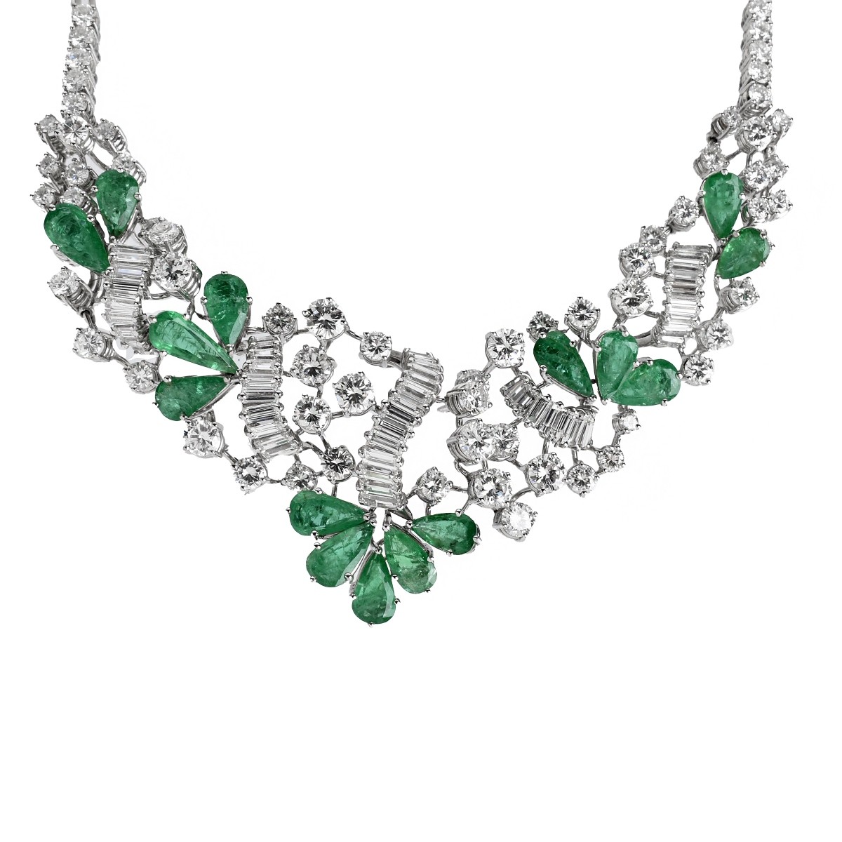 Diamond, Emerald and 18K Necklace