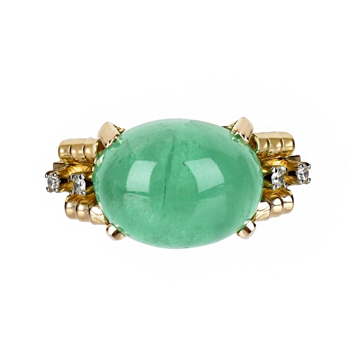 Emerald, Diamond and 18K Ring