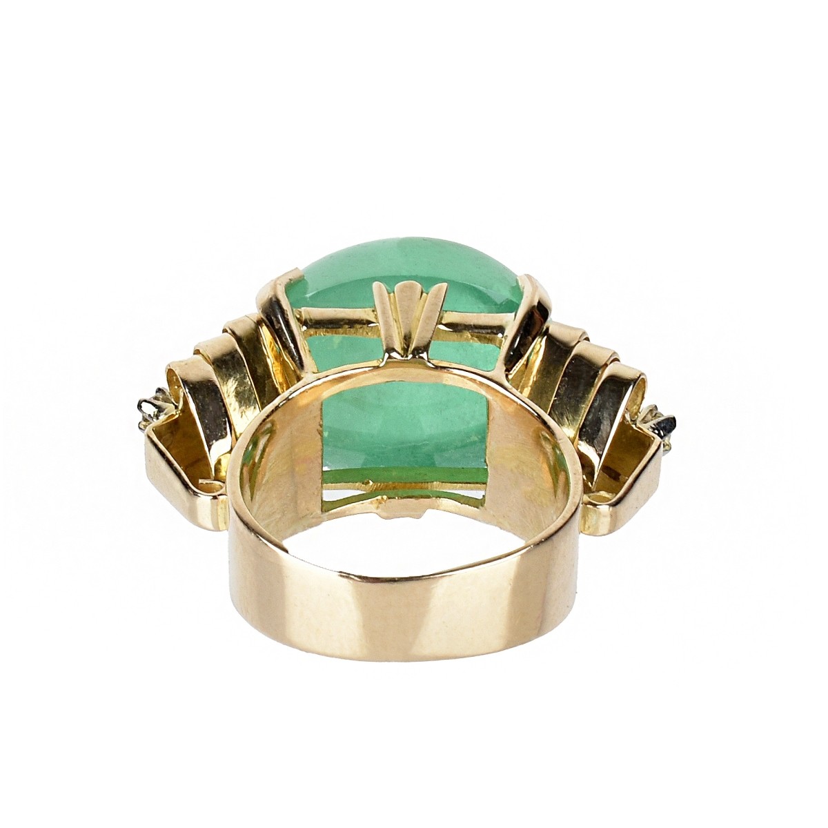 Emerald, Diamond and 18K Ring