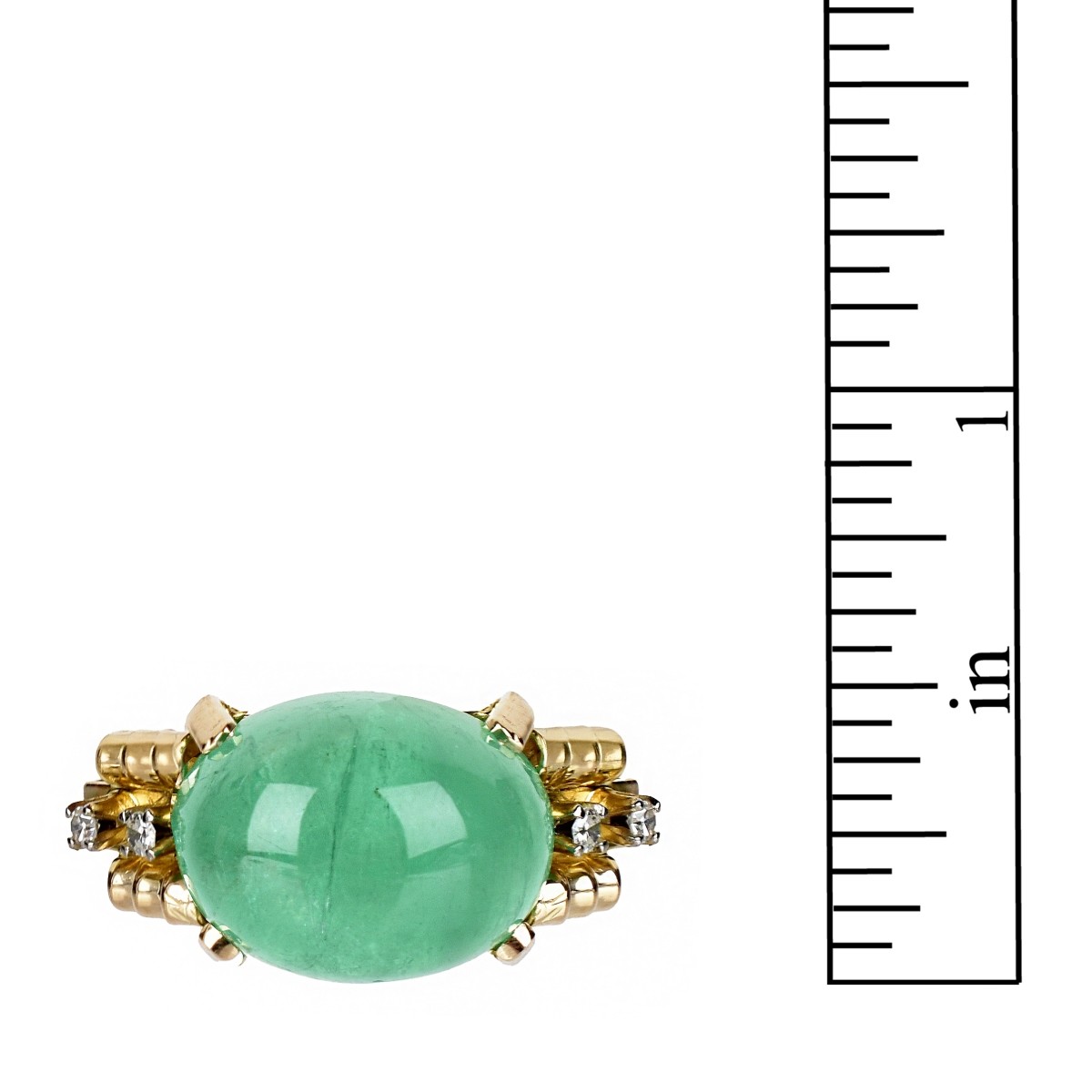 Emerald, Diamond and 18K Ring