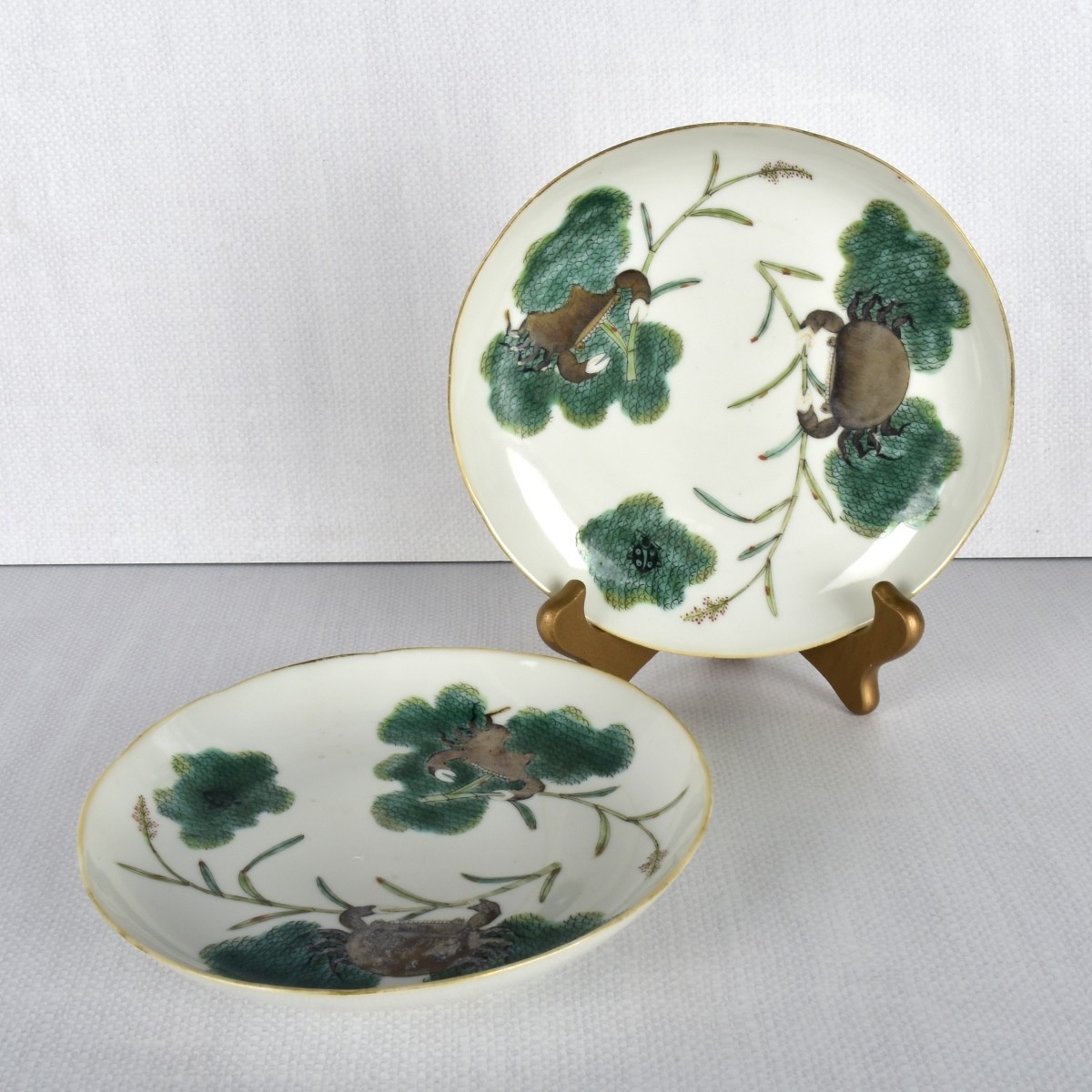 Chinese Famille Verte Porcelain Plates