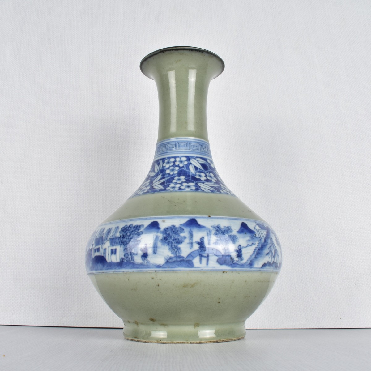 Chinese Blue and White Celadon Vase