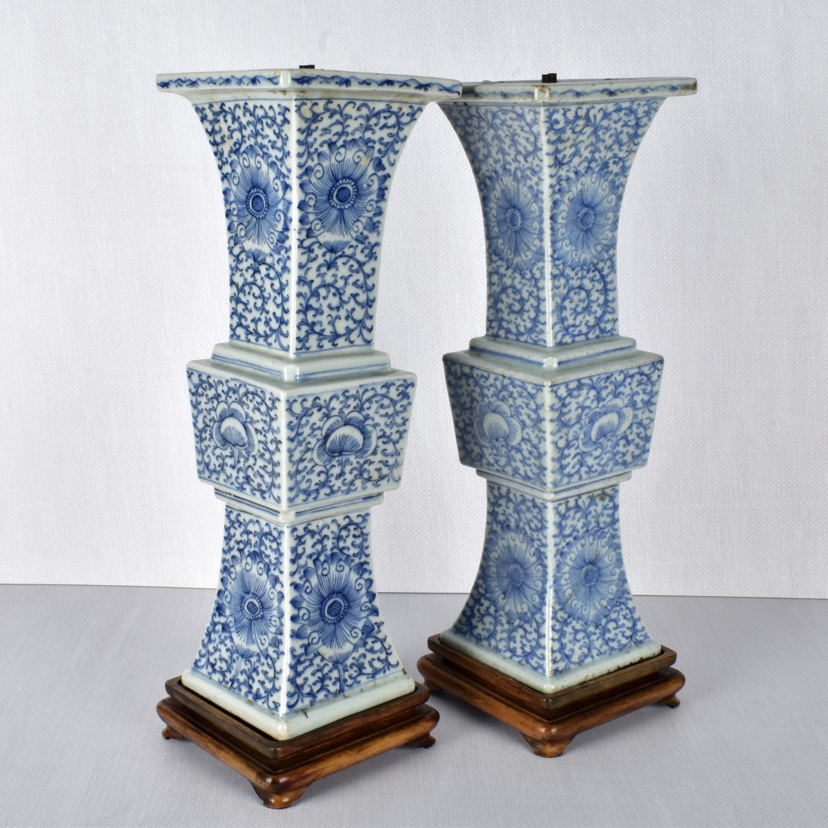 Pair of Chinese Blue and White Vases.