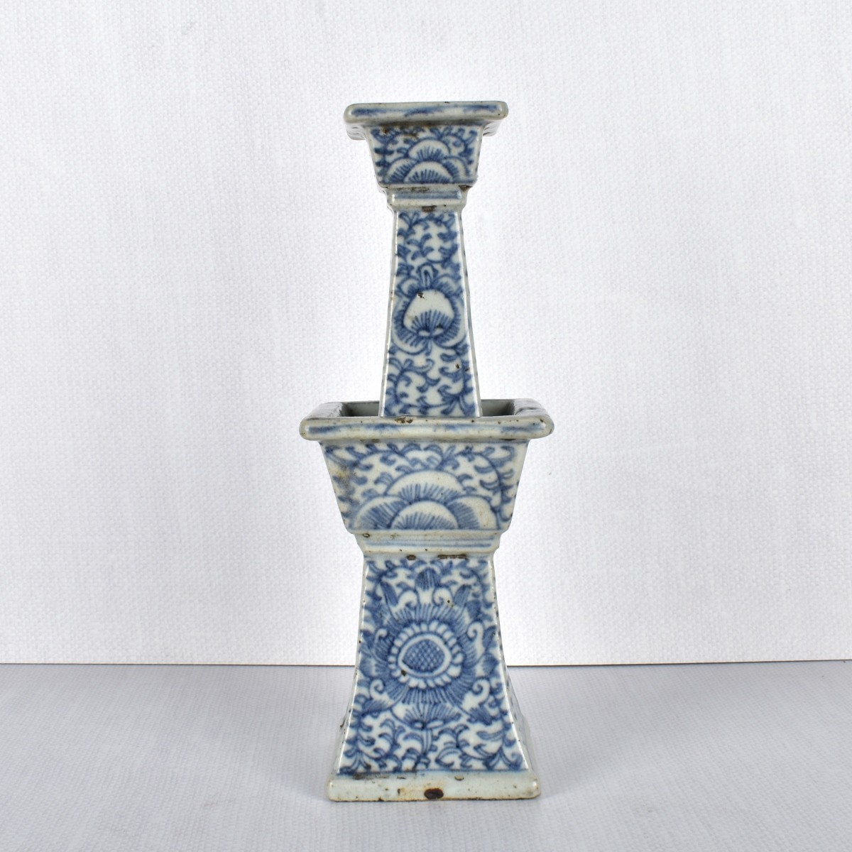 Chinese Blue and White Candlestick