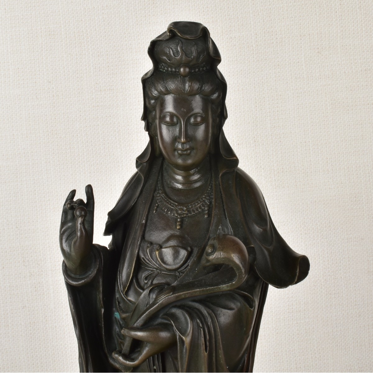 Chinese Bronze Figure of a Chinese Guanyin