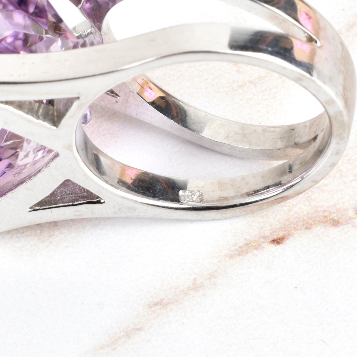 Kunzite, Diamond and 14K Ring