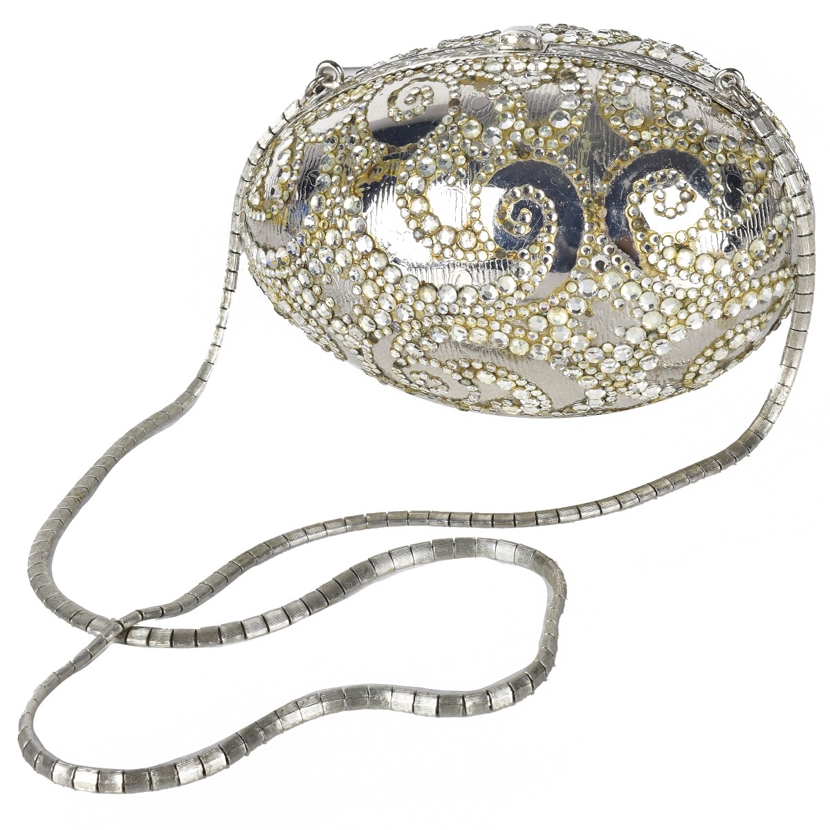 Judith Leiber Minaudiere Swarvoski Metallic Egg