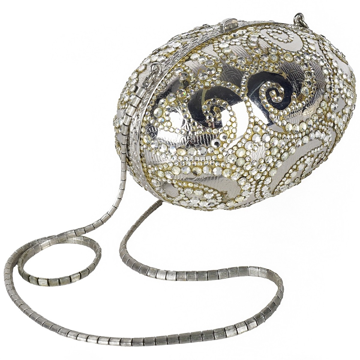 Judith Leiber Minaudiere Swarvoski Metallic Egg