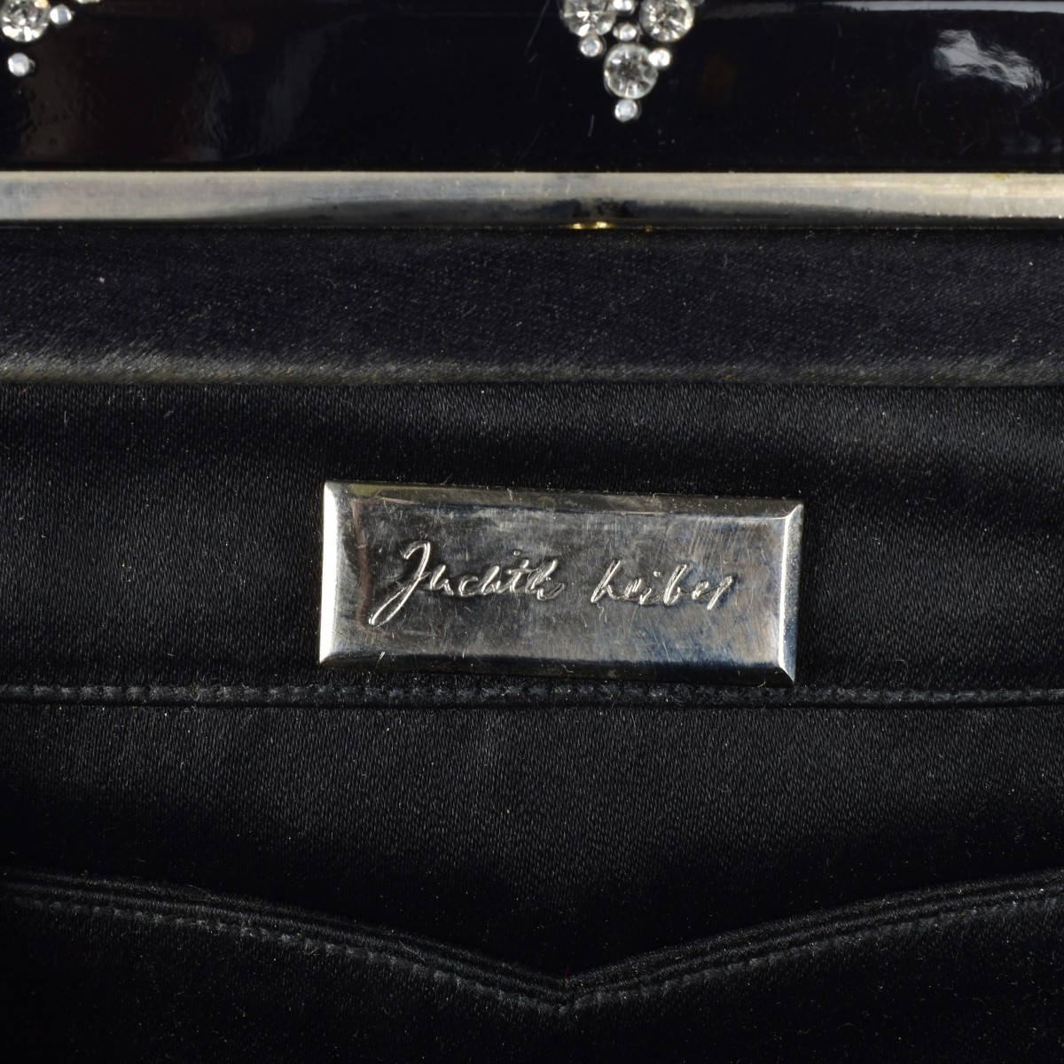 Judith Leiber Swarvoski & Black Satin Shoulder Bag