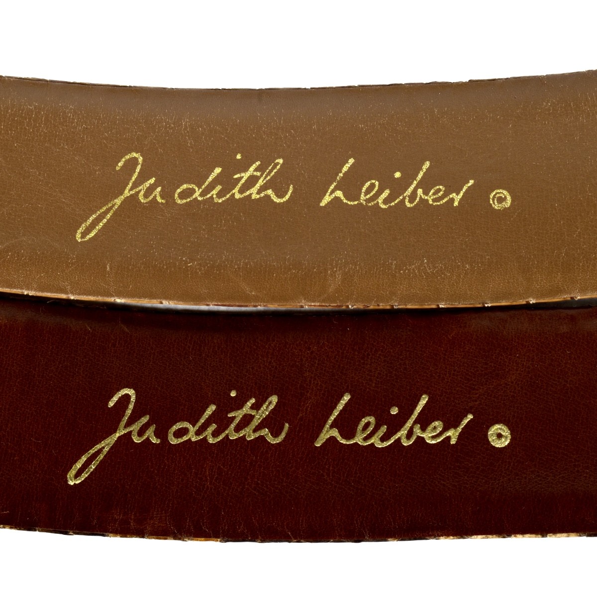 Two Judith Leiber Designer Snake Belts