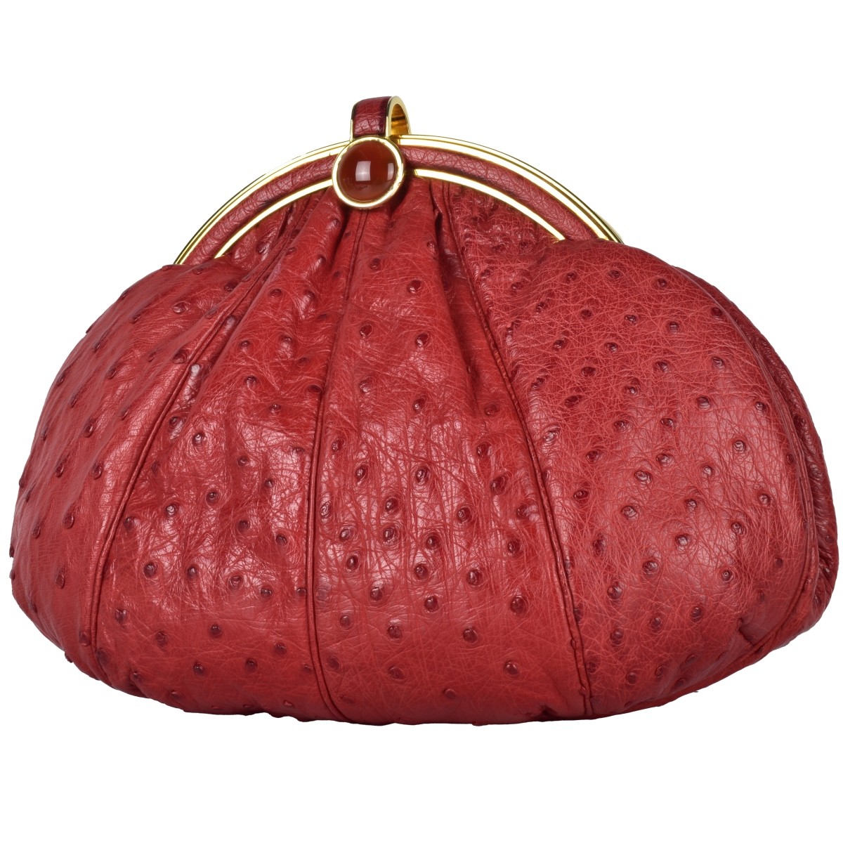 Judith Leiber Red Ostrich Handbag