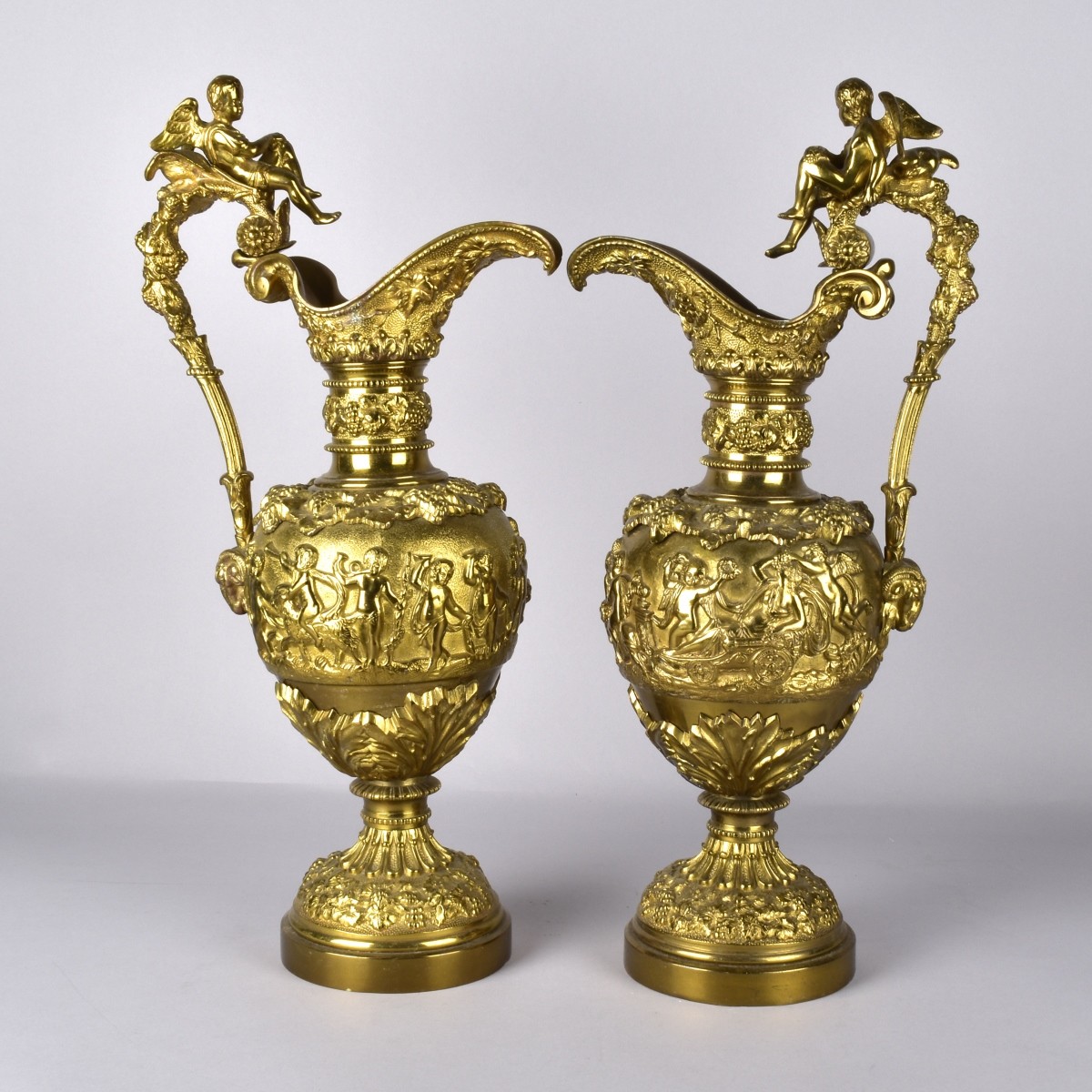 Rococo Style Brass Ewers