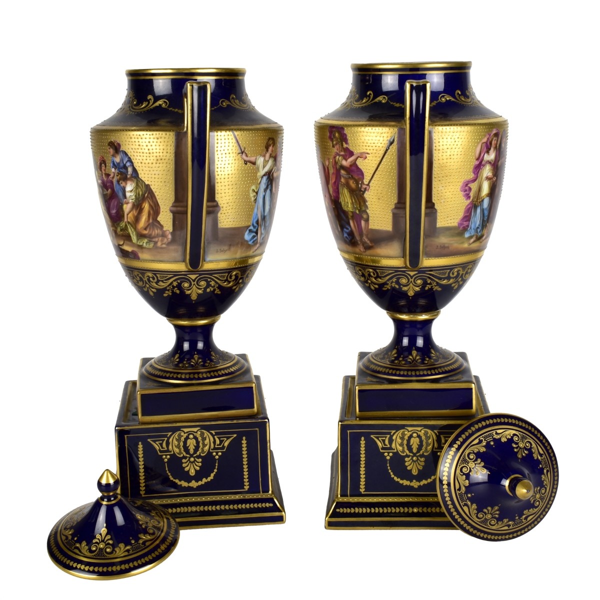 Pair of Royal Vienna Urns