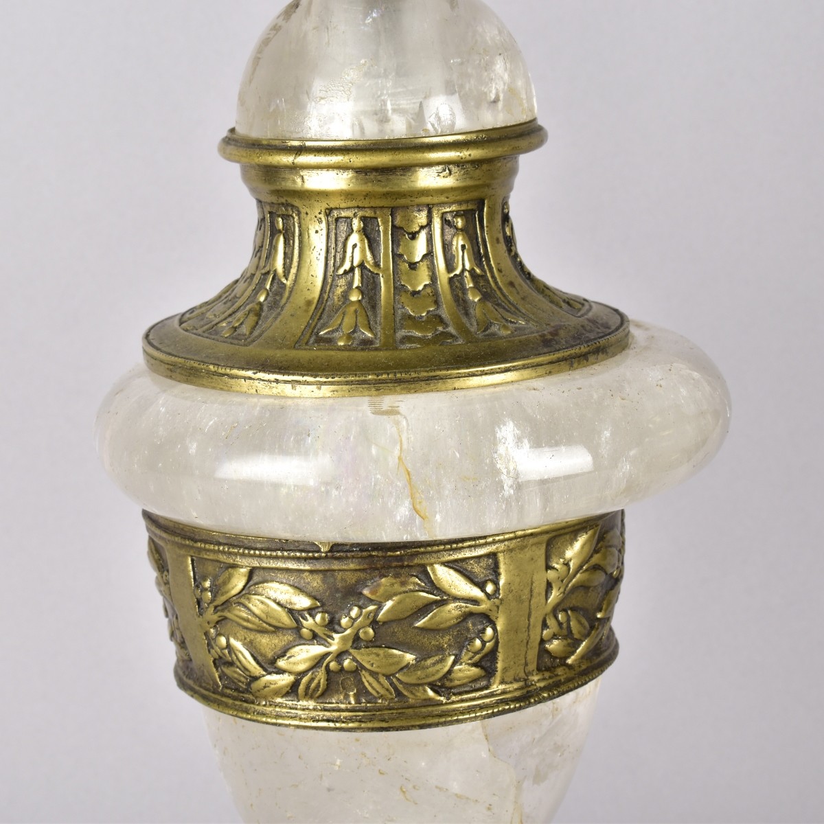 French Art Nouveau Rock Crystal Lamps