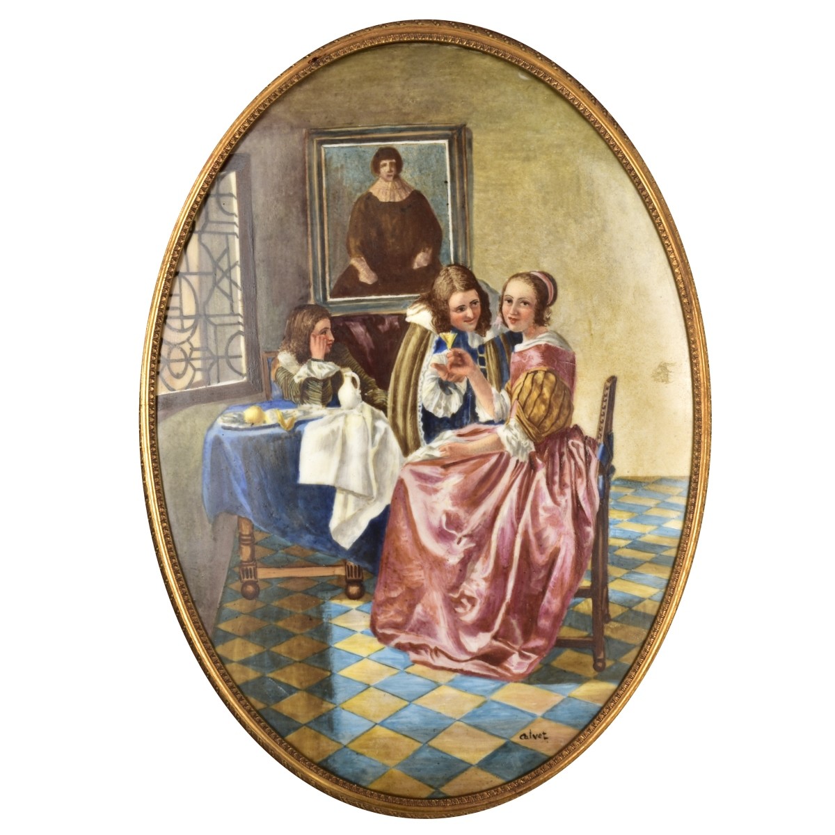 German Painted Porcelain Plaque