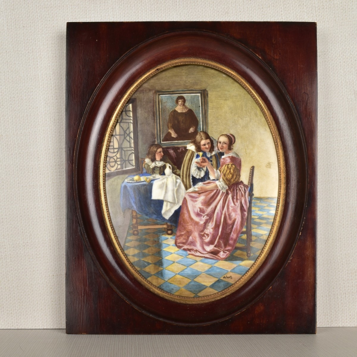 German Painted Porcelain Plaque