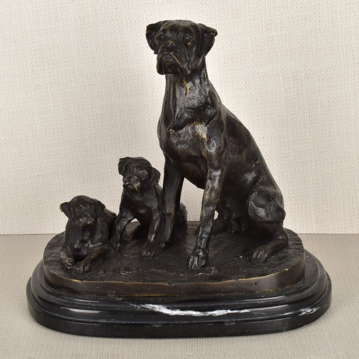 French Bronze Figurine of Dogs