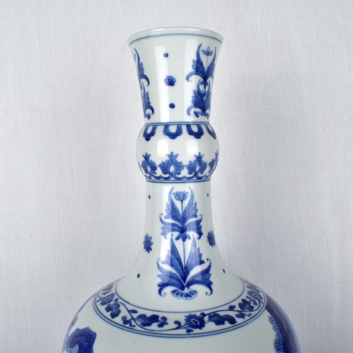 Chinese Blue and White Porcelain Bottle Vase