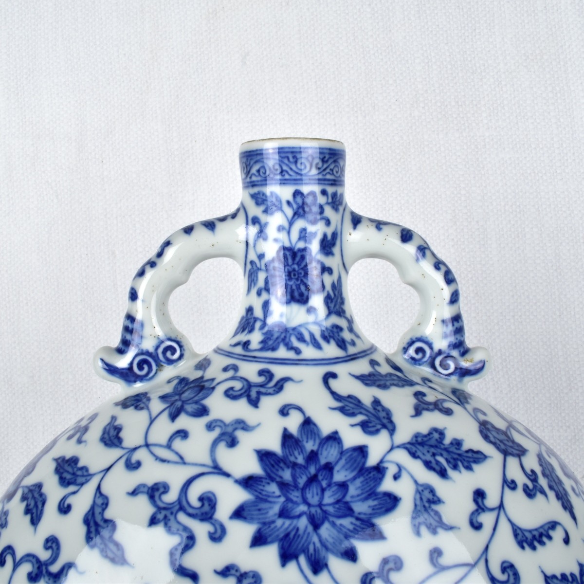 Porcelain Chinese Blue and White Moon Flask