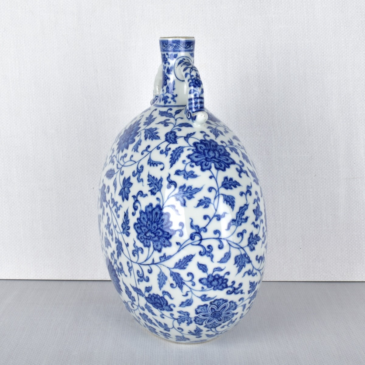 Porcelain Chinese Blue and White Moon Flask