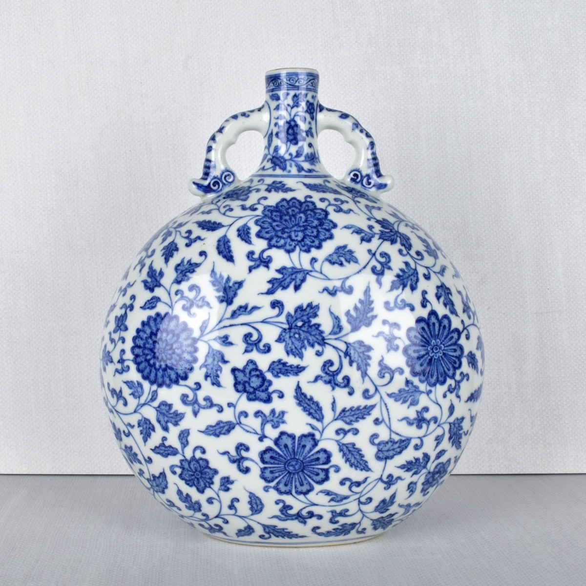 Porcelain Chinese Blue and White Moon Flask