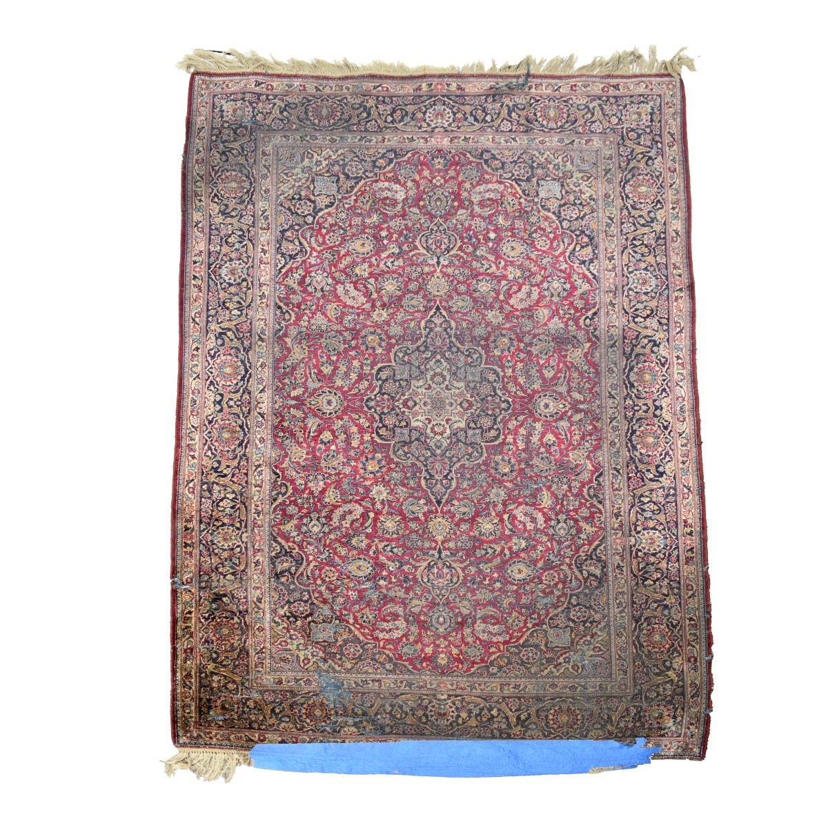 Antique Persian Kashan Silk Rug