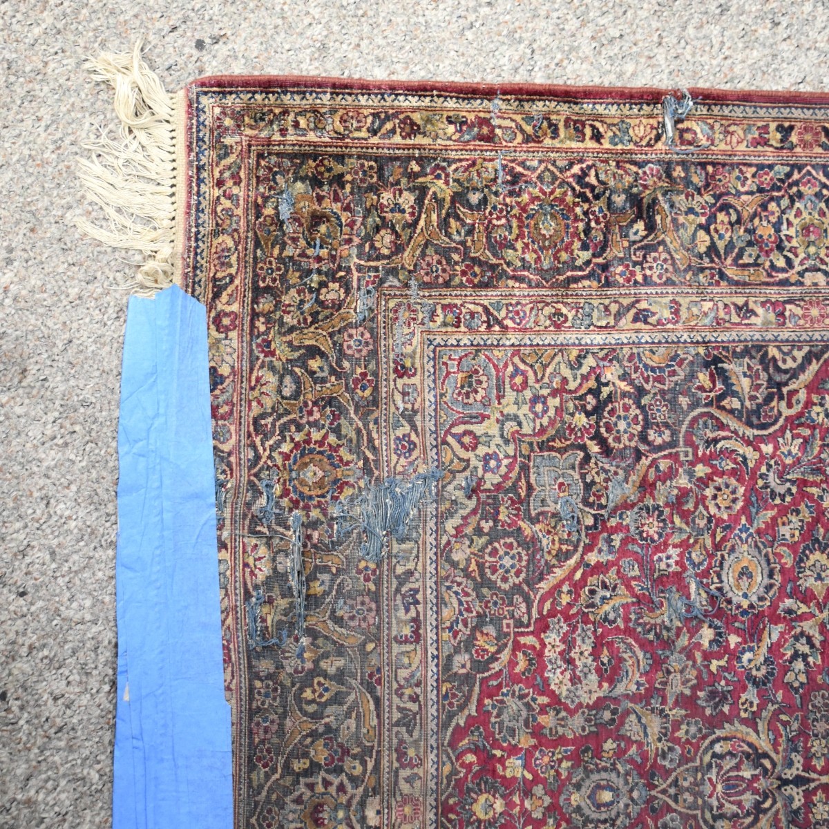 Antique Persian Kashan Silk Rug