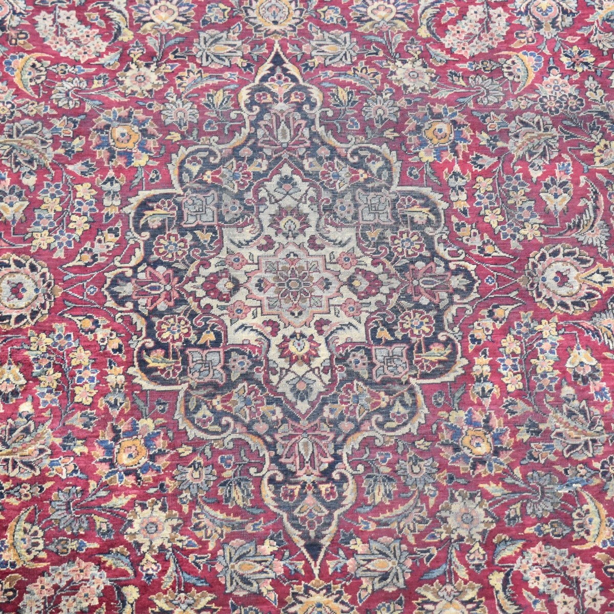 Antique Persian Kashan Silk Rug