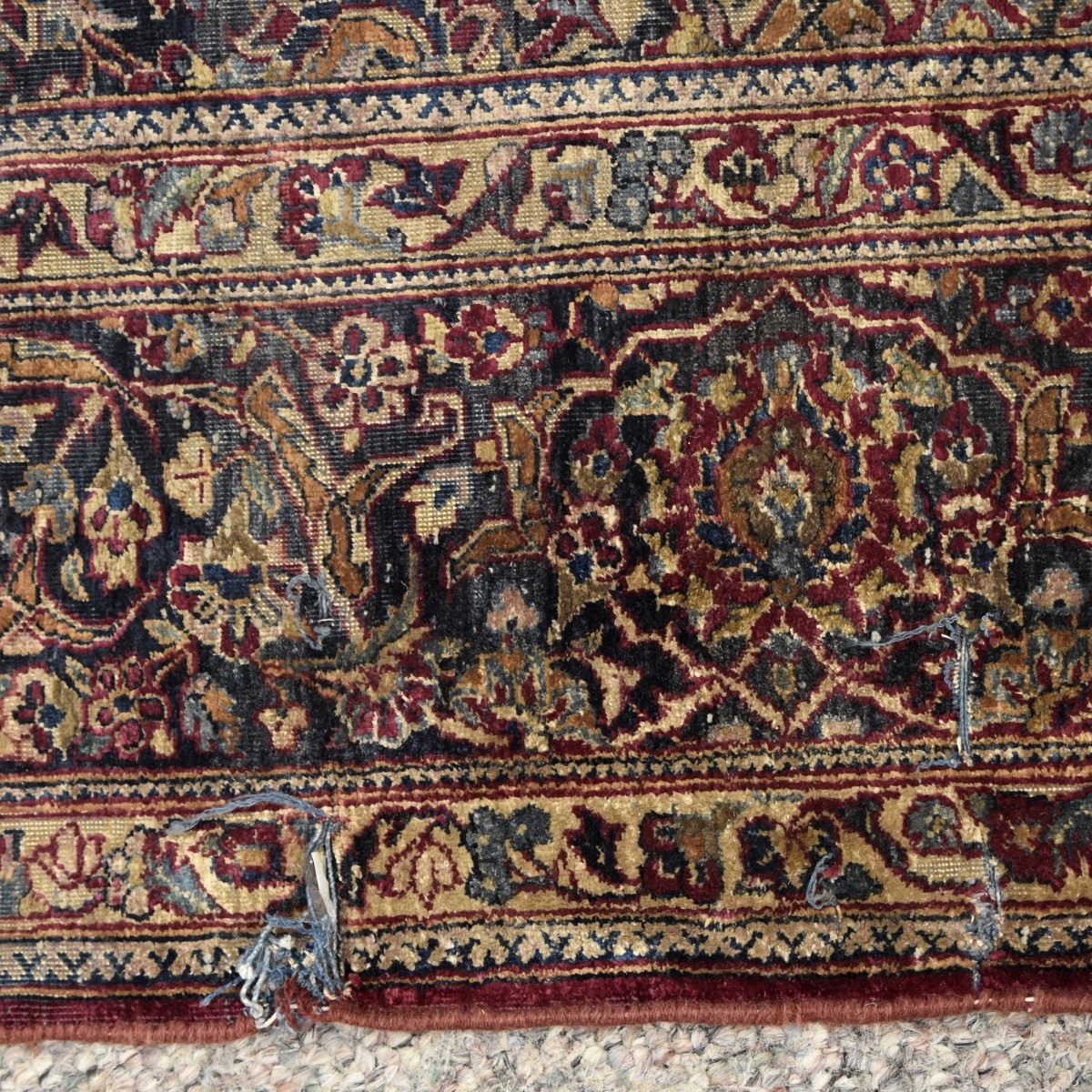 Antique Persian Kashan Silk Rug