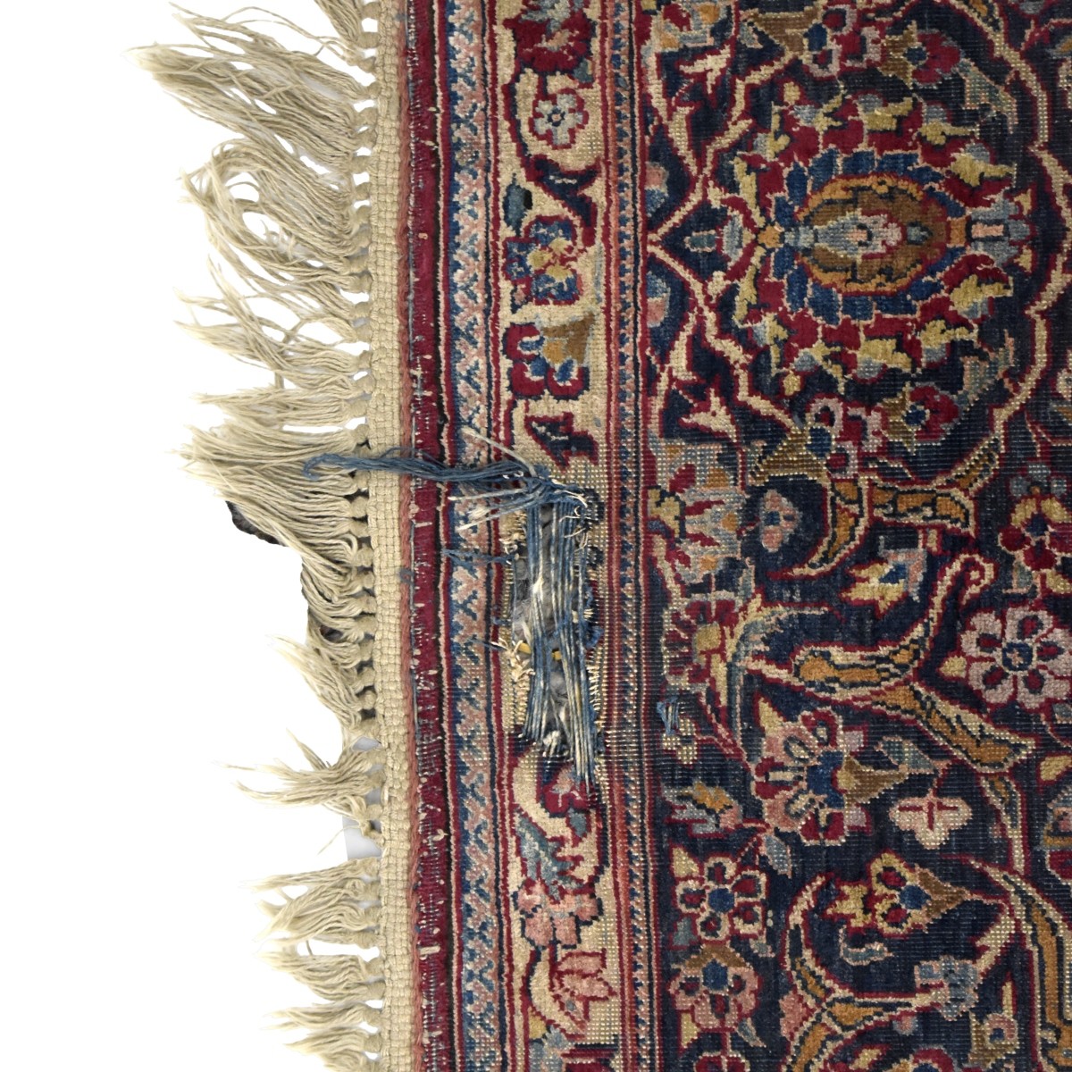 Antique Persian Kashan Silk Rug