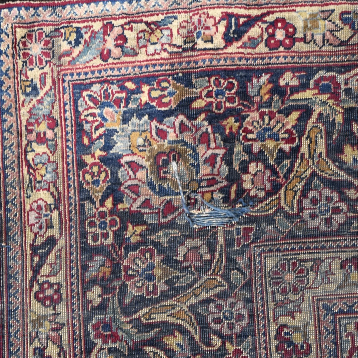 Antique Persian Kashan Silk Rug