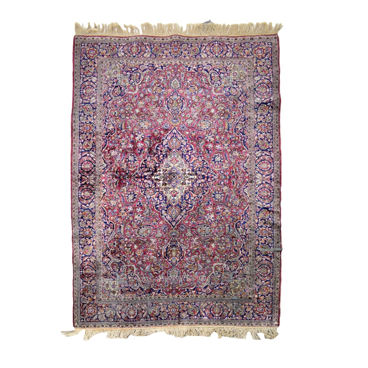 Antique Persian Kashan Silk Rug