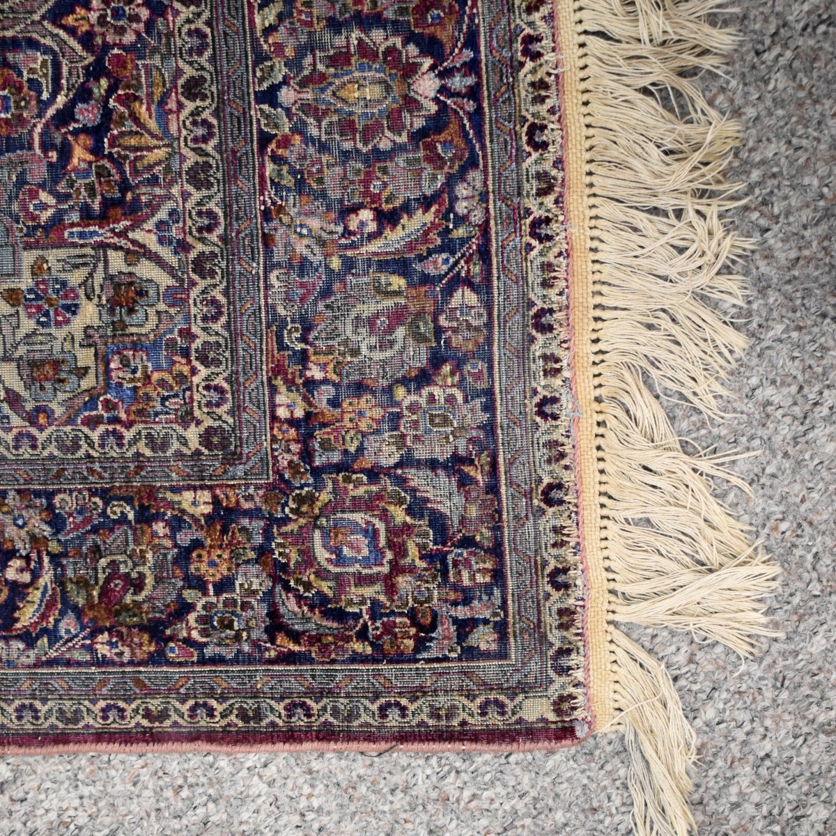 Antique Persian Kashan Silk Rug