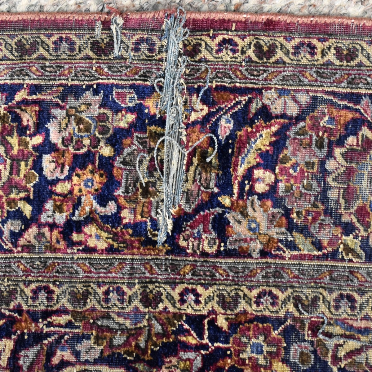 Antique Persian Kashan Silk Rug