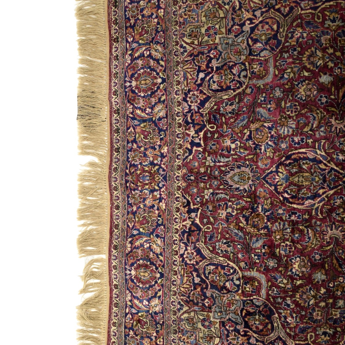 Antique Persian Kashan Silk Rug