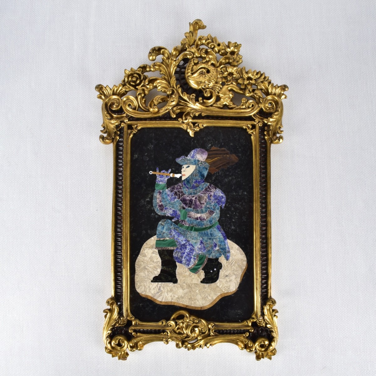 Italian Pietra Dura Plaque of a Musician