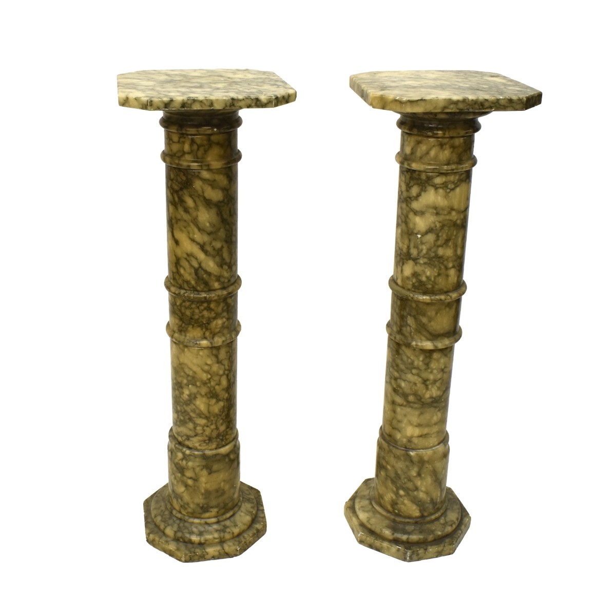 Two (2) Antique Marble Pedestals