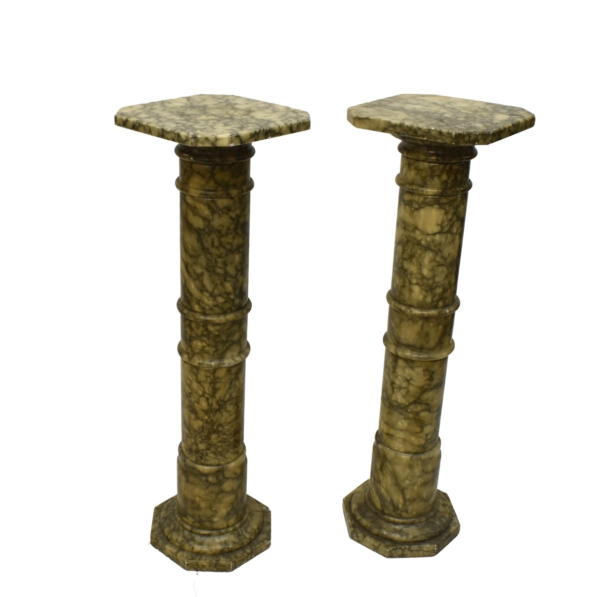 Two (2) Antique Marble Pedestals