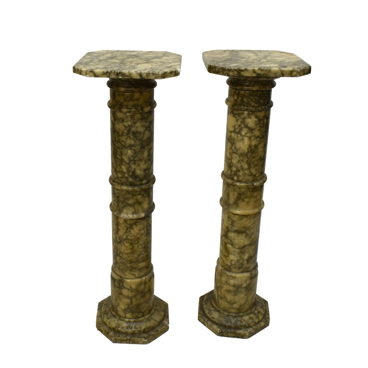 Two (2) Antique Marble Pedestals