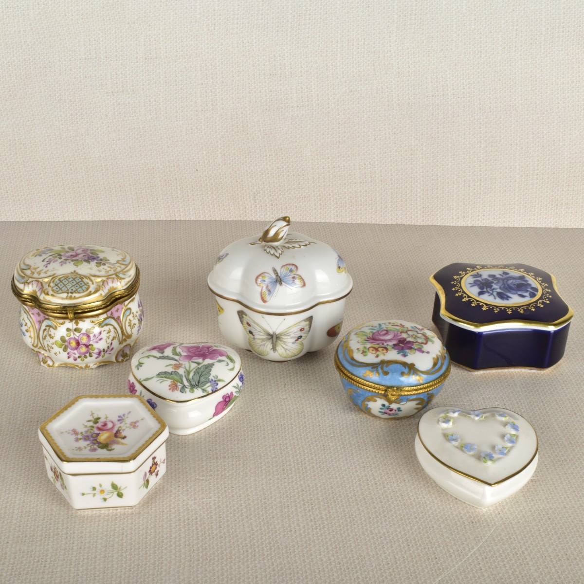 Lot of Miniature Porcelain Boxes