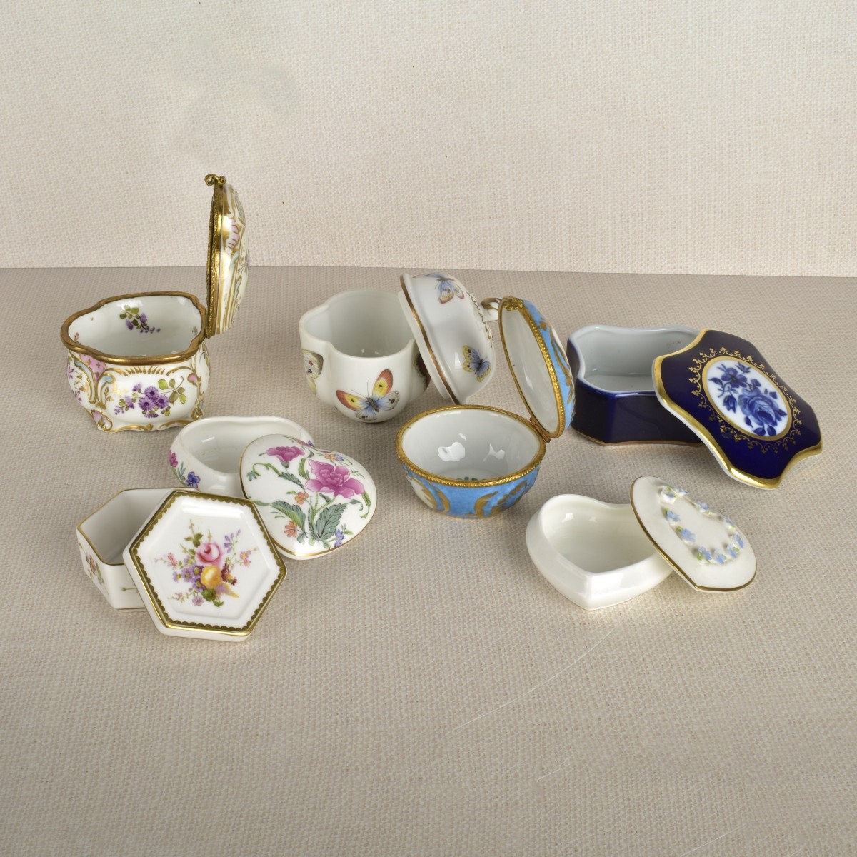 Lot of Miniature Porcelain Boxes