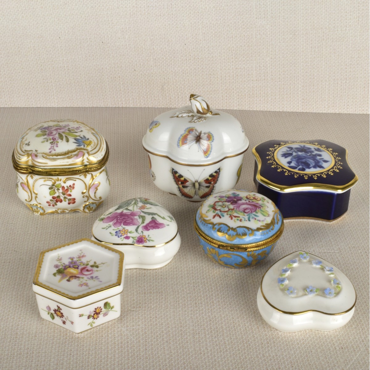 Lot of Miniature Porcelain Boxes