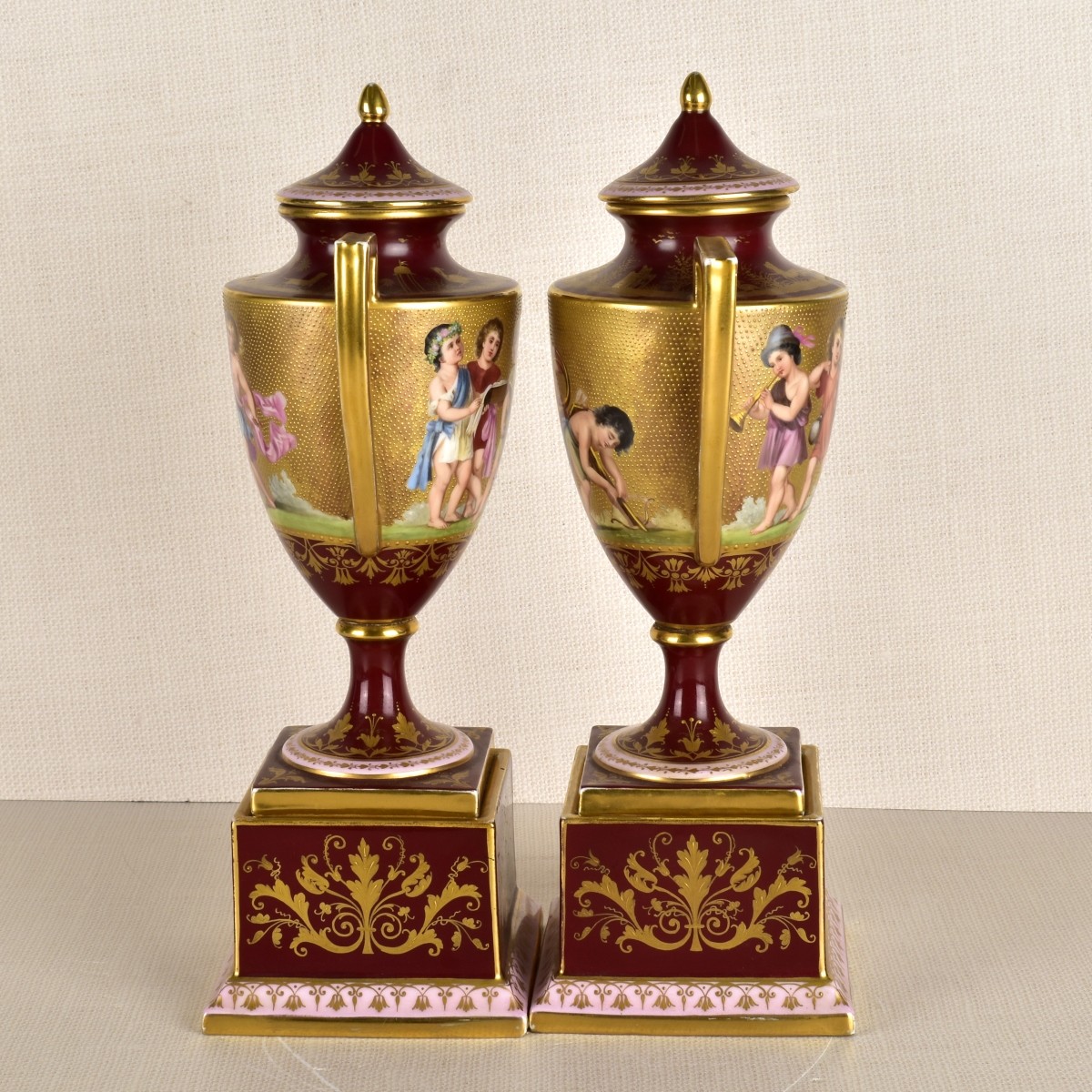 Pair of Royal Vienna Urns